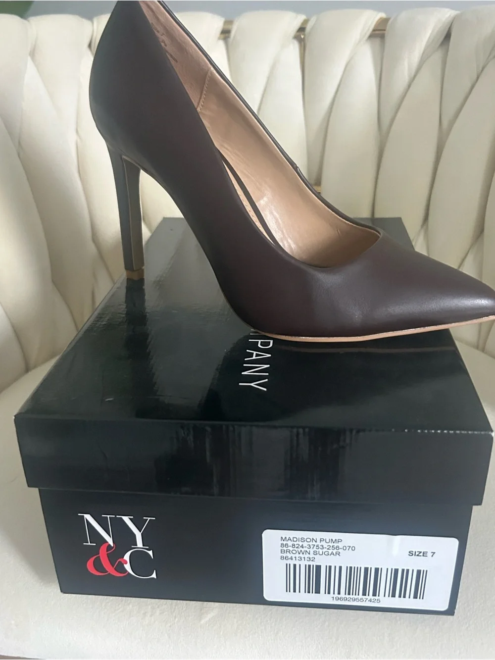 New York & Company Chocolate Brown Pointed-Toe Stiletto Pump